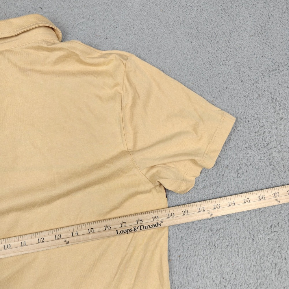 Marine Layer Polo Shirt Mens M Beige Graphic Stripe Short Sleeve Cotton Modal - Picture 6 of 7
